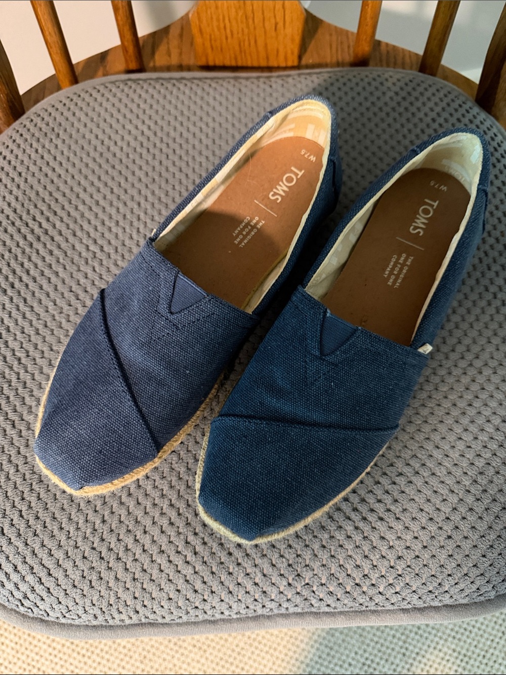 Toms Men's Slip-On Canvas Loafers in Navy Blue